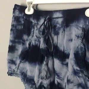 tie dye patterned shorts